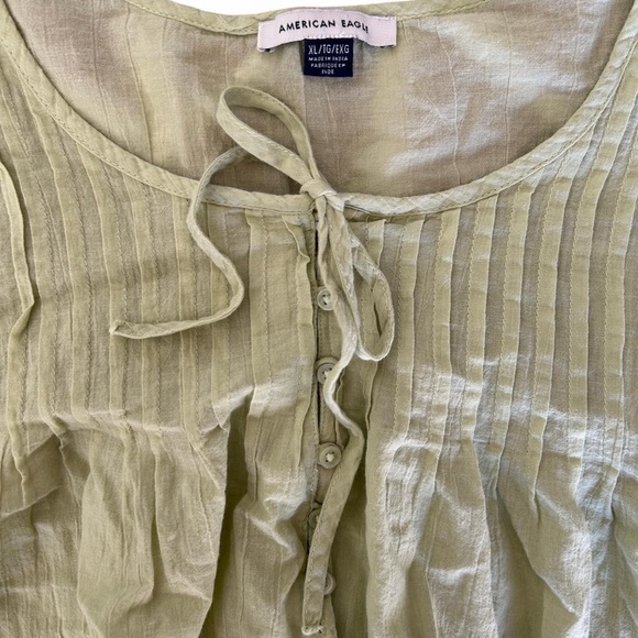 American Eagle Outfitters 100% Cotton Sage Blouse - Picture 2 of 4